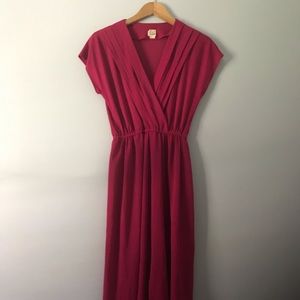 Vintage 70s Magenta Dress
